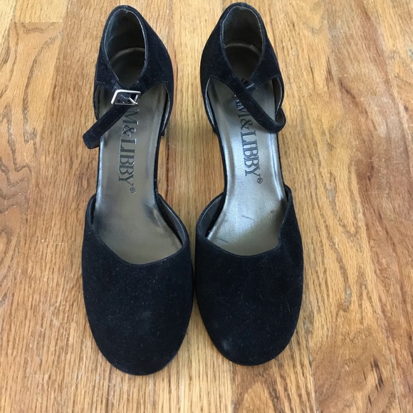 Black 3 inch chunky heels Sam and Libby. - Picture 1 of 3